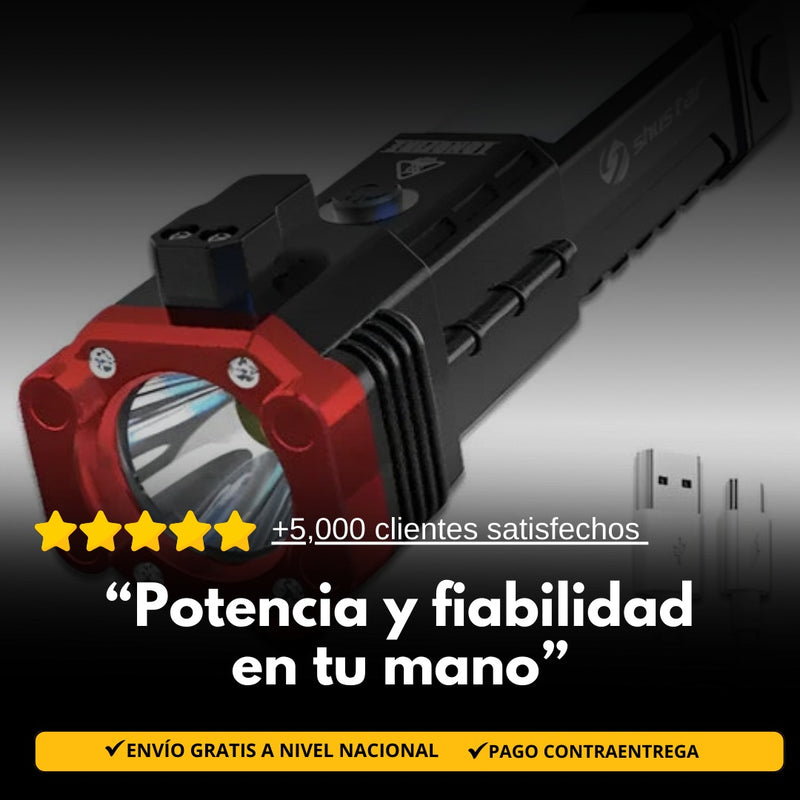 LINTERNA TÁCTICA PROFESIONAL 4 EN 1 RECARGABLE - ⏰Oferta Navideña🎄